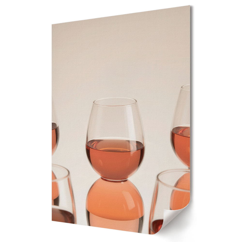 Moderní grafika na plátně Elegance růžového vína ve sklenici
