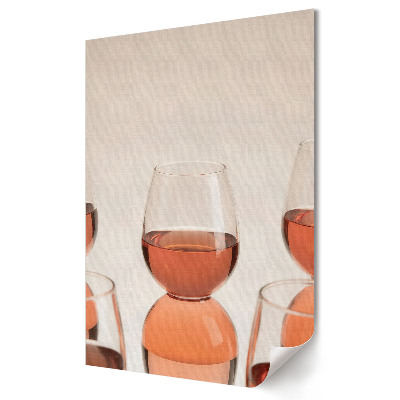 Moderní grafika na plátně Elegance růžového vína ve sklenici