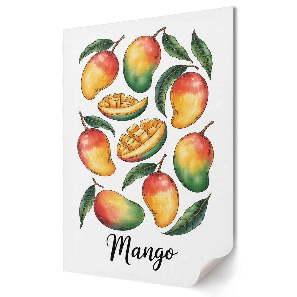 Nástěnná grafika na plátně Šťavnaté mango v letních barvách