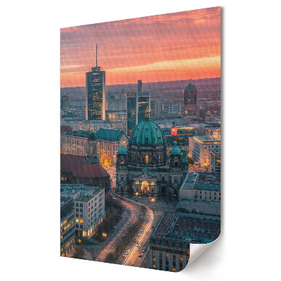 Moderní grafika na plátně Západ slunce nad Berlínem