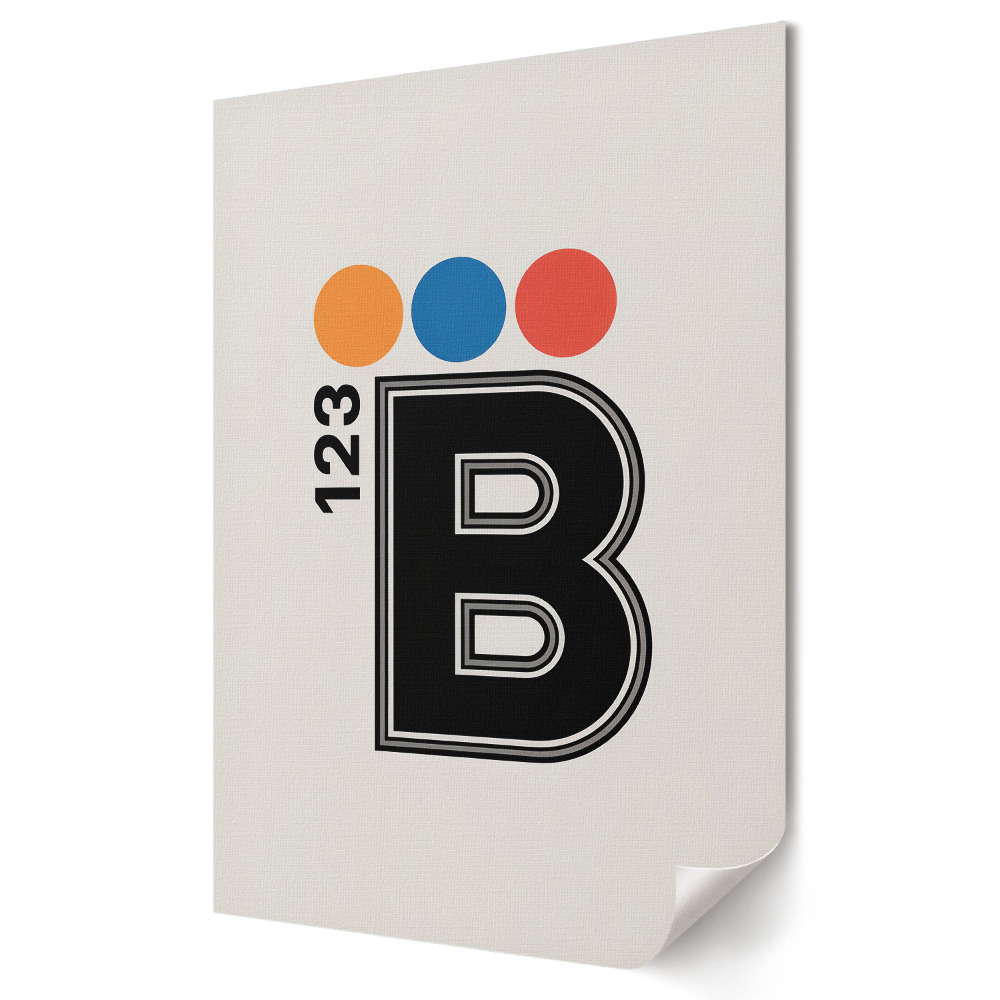 Nástěnná grafika na plátně Barevný design s písmenem B