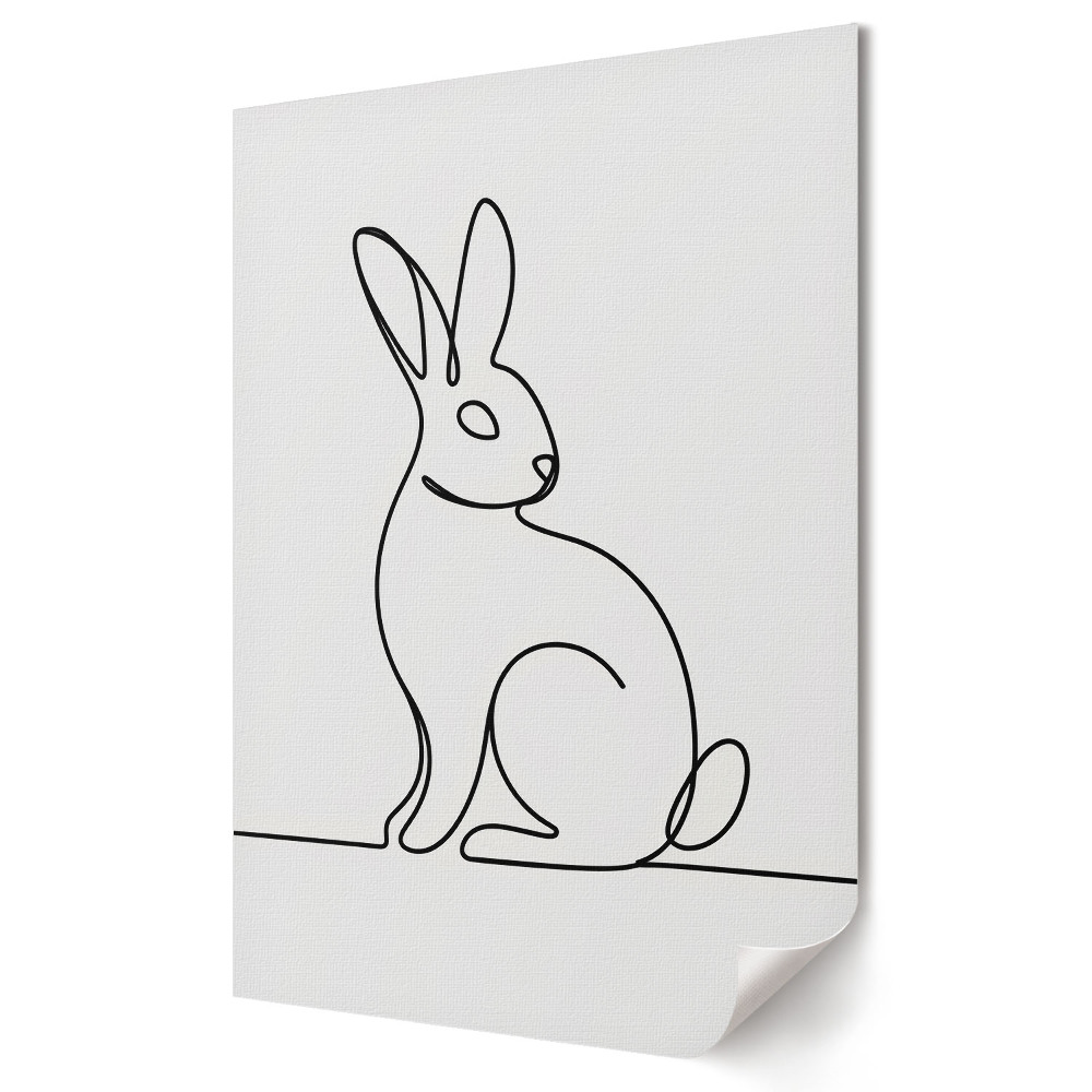 Moderní grafika na plátně Minimalistický obrys králíka v řádcích