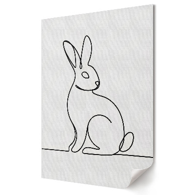 Moderní grafika na plátně Minimalistický obrys králíka v řádcích