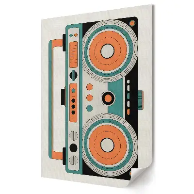 Nástěnné plátno s grafikou retro boomboxu v 80. letech