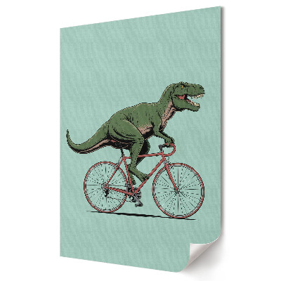 Plakát na zeď Dinosaurus na kole v akci