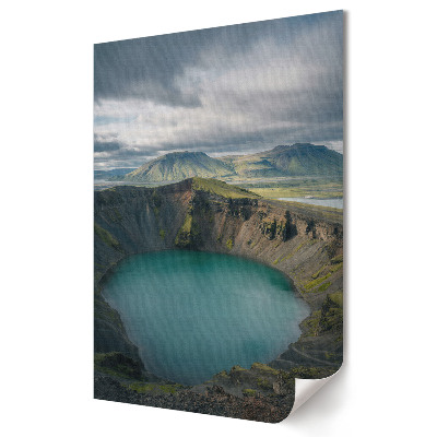 Nástěnná grafika na plátně Potopené jezero v sopečné krajině