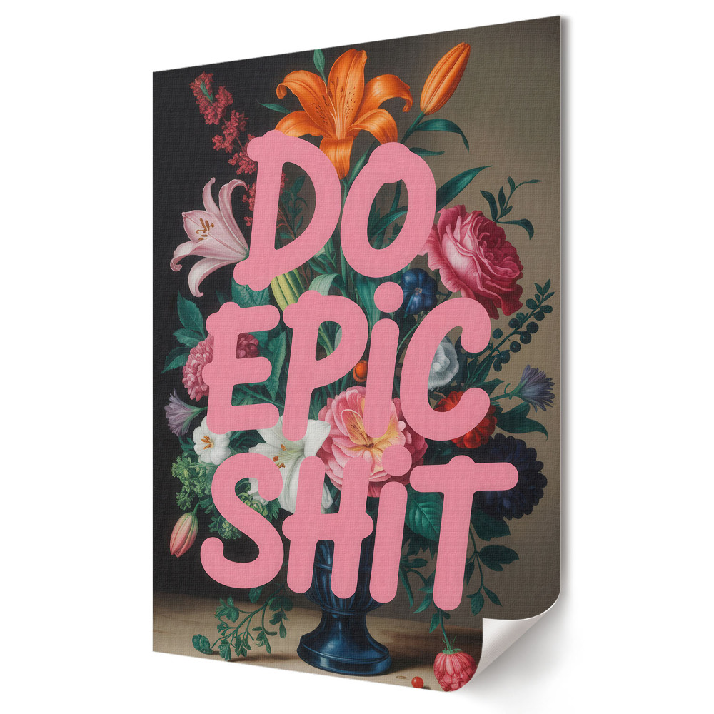 Moderní grafika na plátně Květiny a inspirace k akci