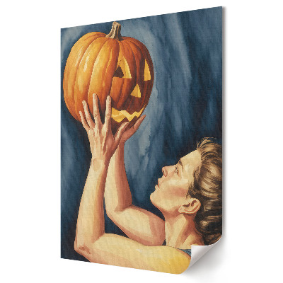 Moderní grafika na plátně Halloweenská radost a záhada dýní
