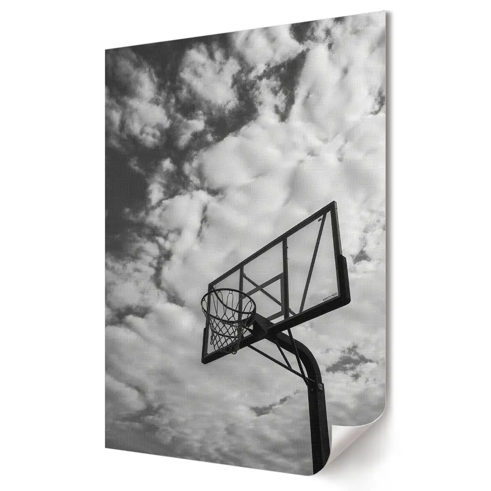 Nástěnný plakát Basketbalový míč v oblacích