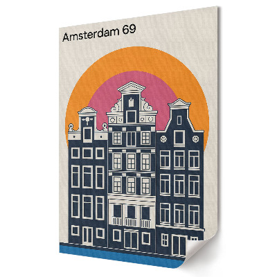Tisk na plátno Retro činžovní domy v Amsterdamu