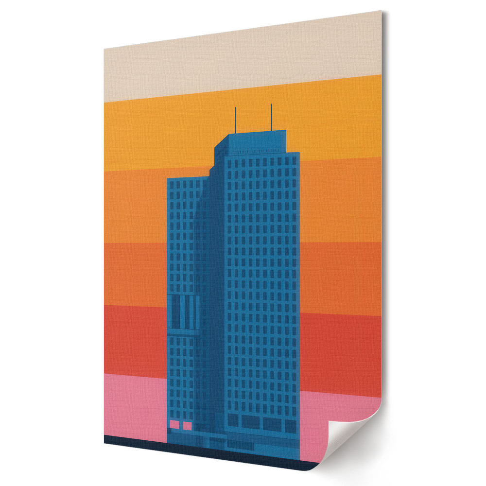 Moderní grafika na plátně Moderní architektura v teplých barvách