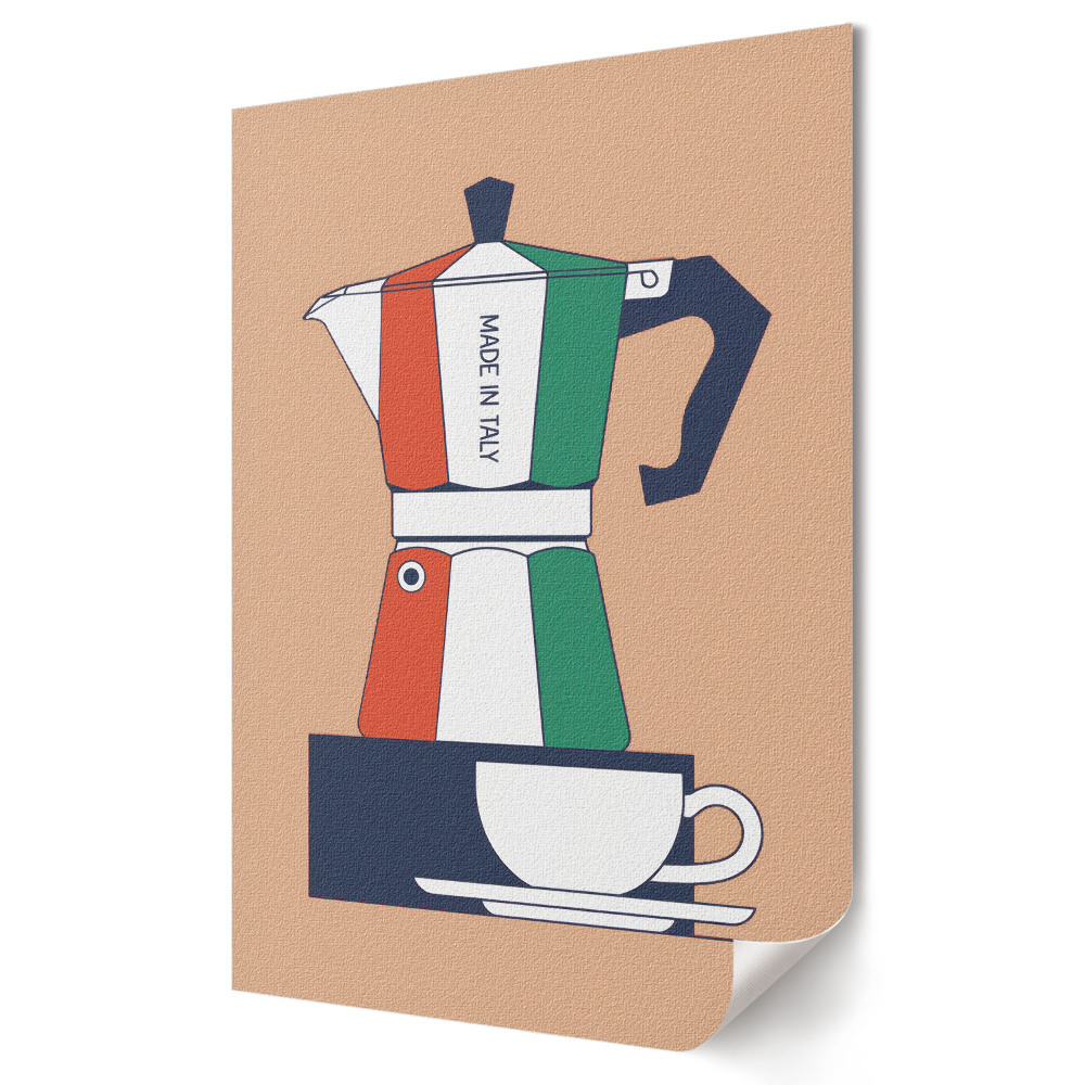 Tisk na plátno Italská káva v retro stylu