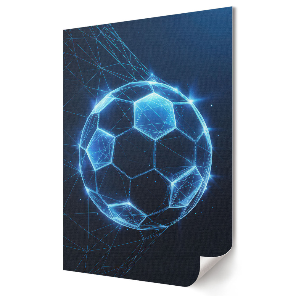Moderní grafika na plátně Futuristický 3D fotbal