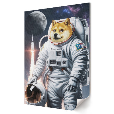 Plakát na zeď Psí astronaut na vesmírné misi