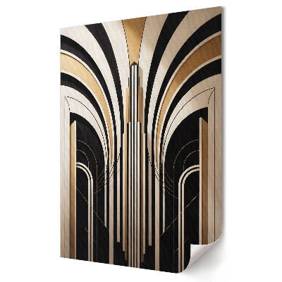 Moderní grafika na plátně Zlaté linie ve stylu art deco