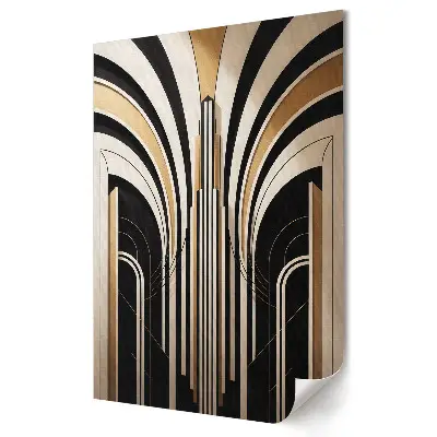 Moderní obraz na plátně Zlaté linie ve stylu art deco