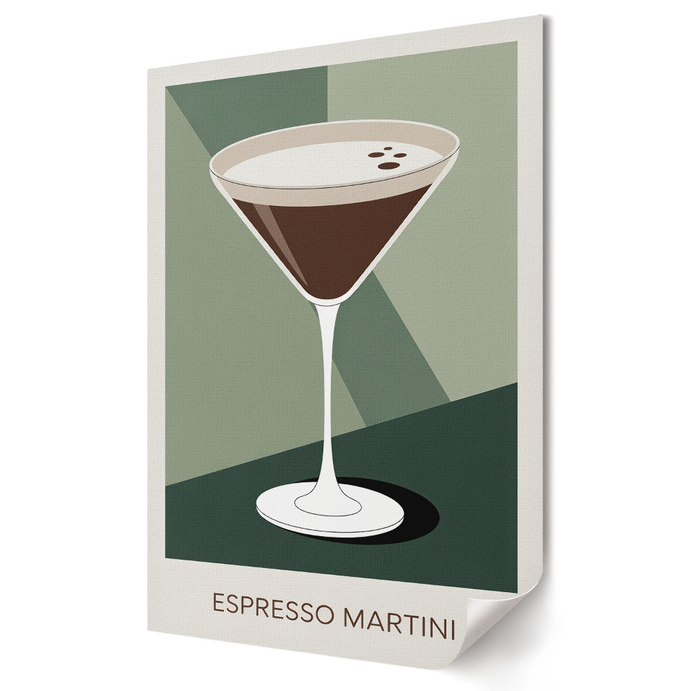 Moderní grafika na plátně Elegance espressa martini v umění