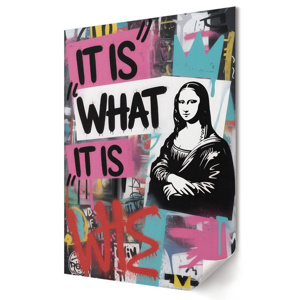 Moderní grafika na plátně Mona Lisa v moderním graffiti stylu