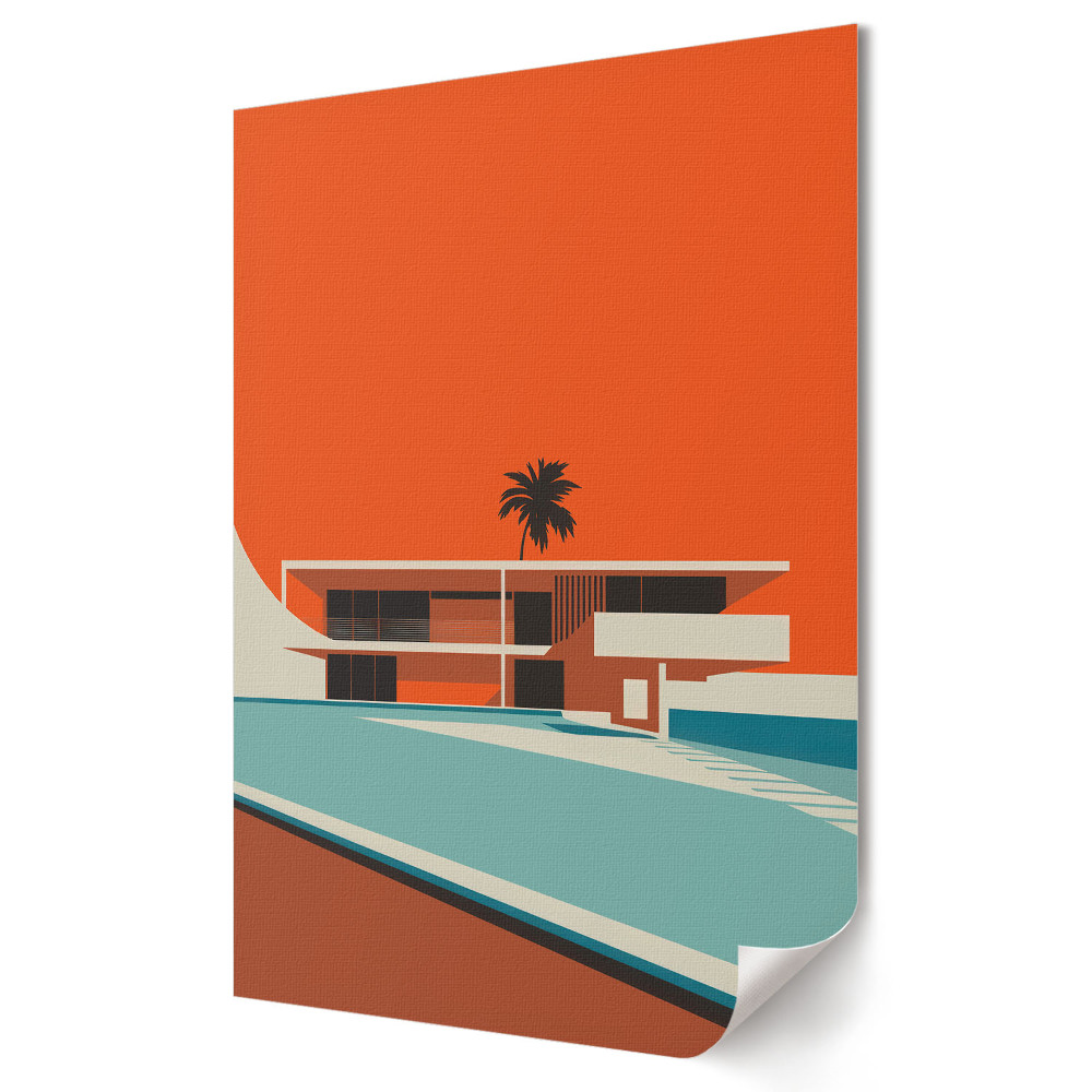 Nástěnná grafika na plátně Moderní vila v minimalistickém stylu