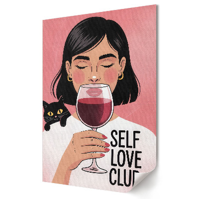 Nástěnná grafika na plátně Klub sebelásky s kočkou