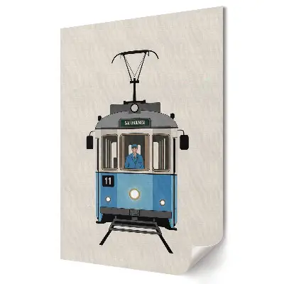 Moderní obraz na plátně Tramvaj v retro stylu