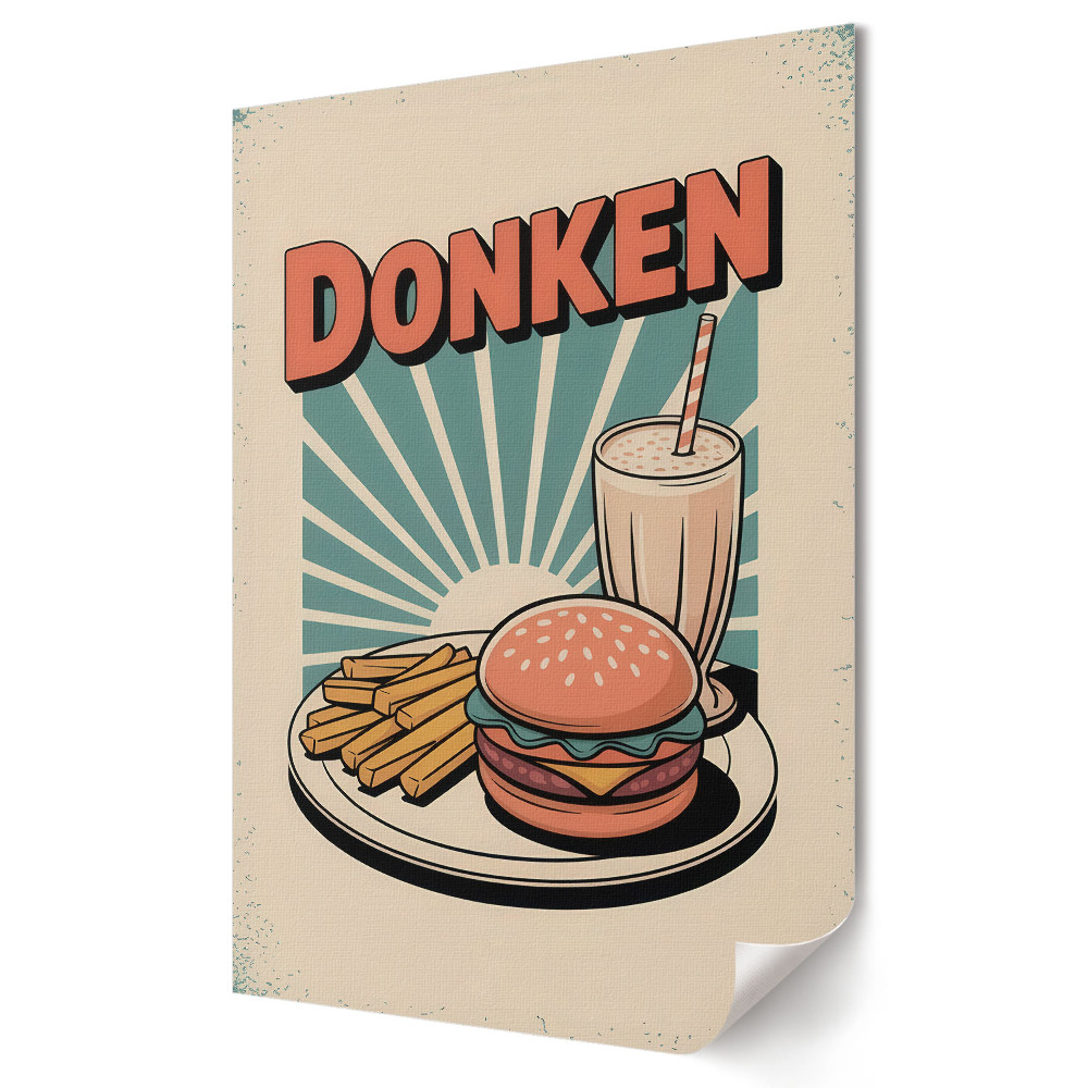 Moderní grafika na plátně Klasické jídlo s retro nádechem