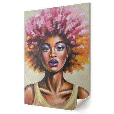 Tisk na plátno Barevný afro účes v portrétu