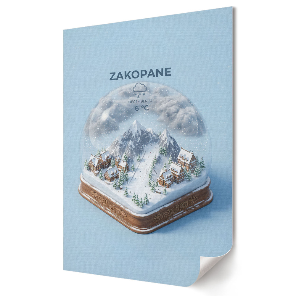 Plakát na zeď Zimní krajina Zakopaného ve skle