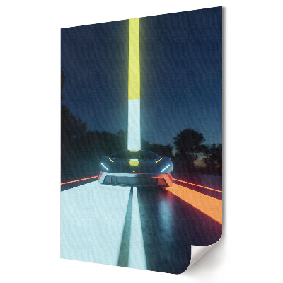 Tisk na plátno Futuristické auto v neonovém světle