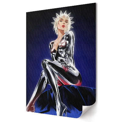 Plakát na zeď Futuristická femme fatale v metalickém oblečení