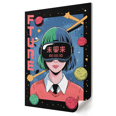 Moderní grafika na plátně Virtuální realita ve vesmírném stylu