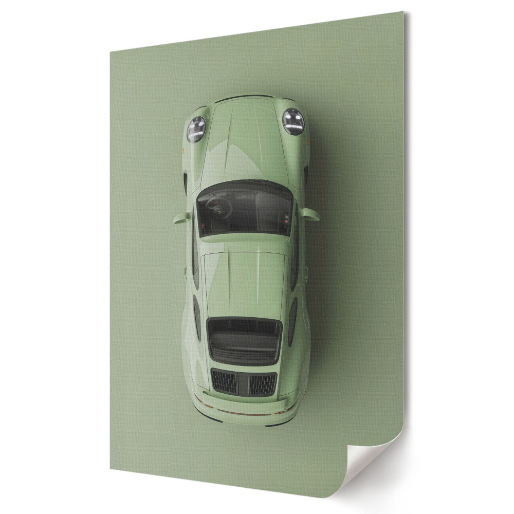 Plakát na zeď Elegantní zelené sportovní auto shora