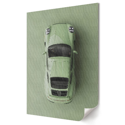 Plakát na zeď Elegantní zelené sportovní auto shora