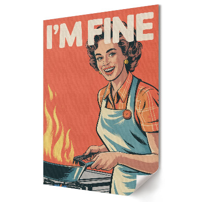 Moderní grafika na plátně Kuchyně plná ohně a humoru