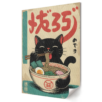 Moderní grafika na plátně Šťastná kočka ramen v Japonsku