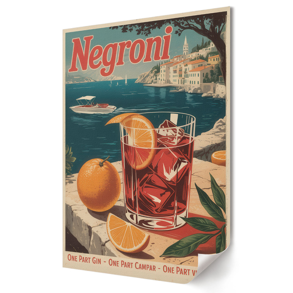 Plakát na zeď Klasický Negroni v malebném prostředí