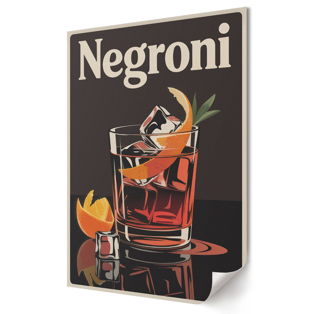 Tisk na plátno Klasický retro koktejl Negroni