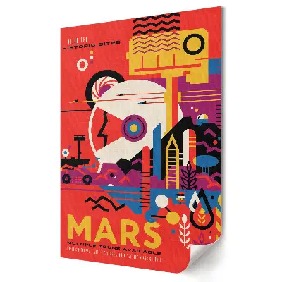 Nástěnná grafika na plátně Objevte Mars