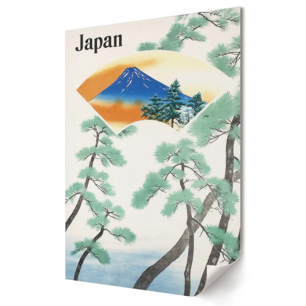 Nástěnný plakát Krajina Japonska s horou Fudži