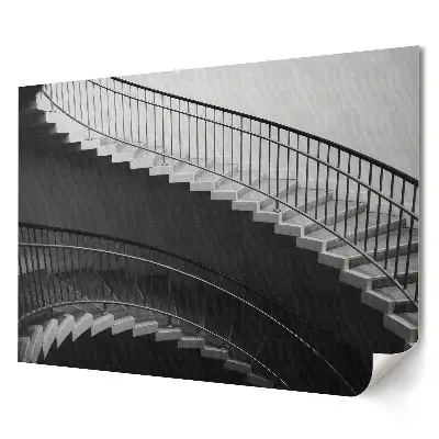 Stylový plakát na zeď s motivem monochromatického točitého schodiště