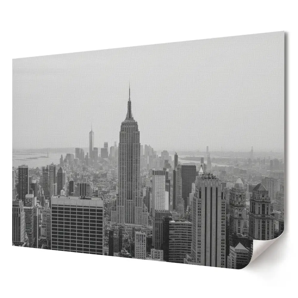 Odolný plakát na zeď s panoramatem New Yorku v odstínech šedé