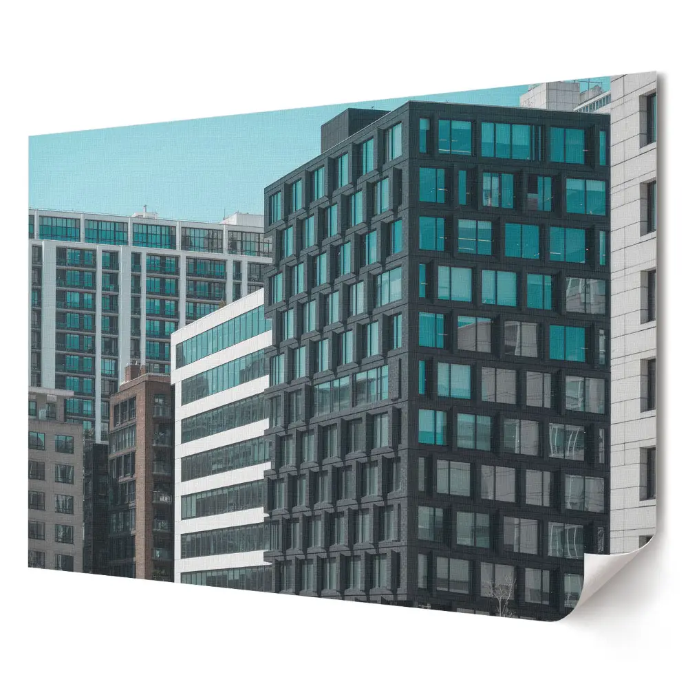 Moderní plakát na zeď s motivem městské architektury