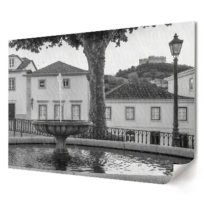 Plakát z vlastní fotografie Fontána v malebném městečku
