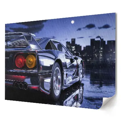 Nástěnný plakát Sportovní auto v noční scéně