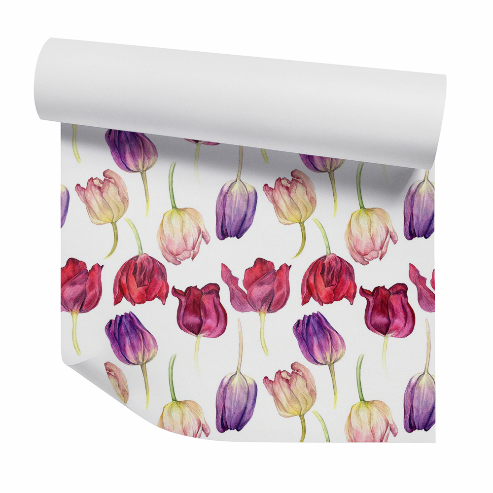 Samolepící tapeta Barevné dekorativní tulipány