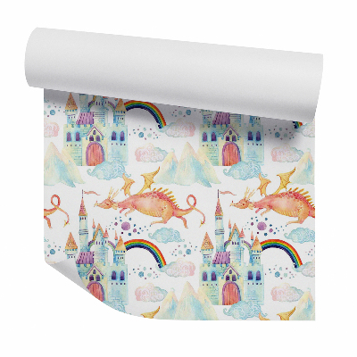 Tapeta na zeď Pohádkový hrad a drak v mracích