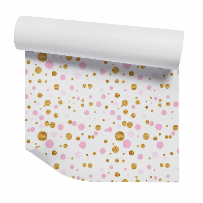 Samolepící tapeta Hnědé a růžové dekorativní tečky