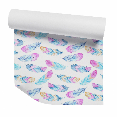 Samolepící tapeta Pastelová kresba peří ptáků