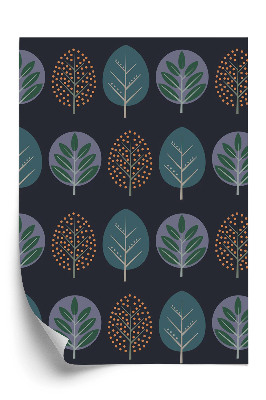 Tapeta Dekorativní pozadí se stromy ve skandinávském stylu