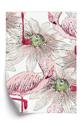 Samolepící tapeta Tropický růžový plameňák